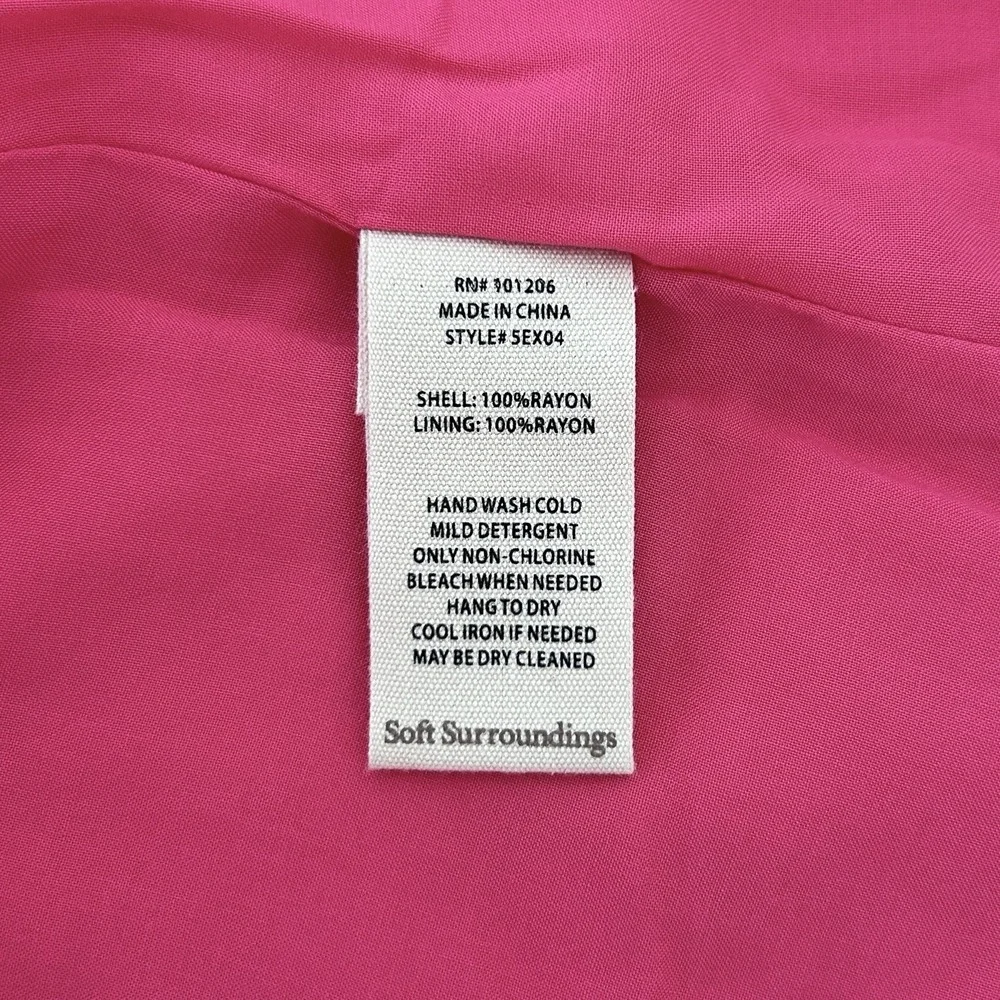 Soft Surroundings Women's 1X Pink Magenta Swiss Dot Pleat Offshore Rayon Top NWT - Picture 16 of 16